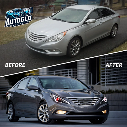 VLAND Dual Beam Sequential Headlights For Hyundai Sonata 2011-2014 ABS PMMA GLASS Material (Bulbs Not Included)