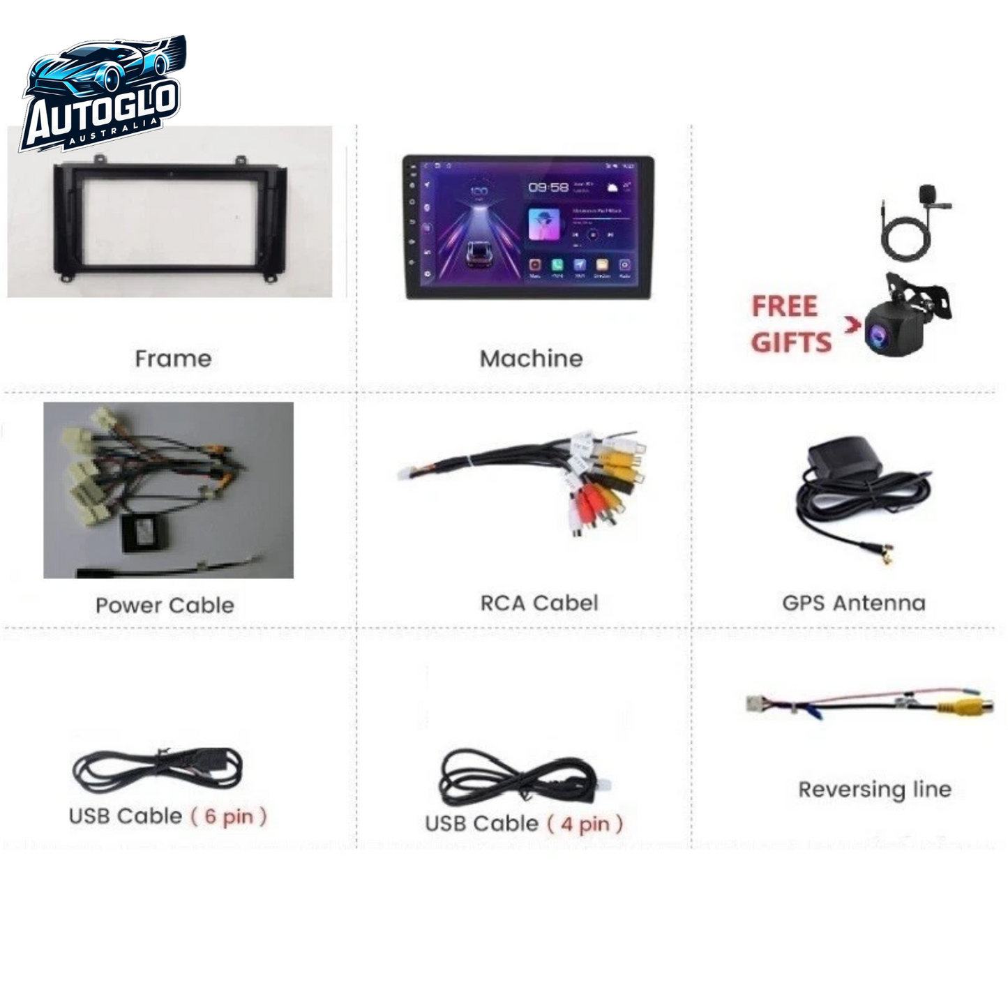 Autoglo Australia 9" Android Carplay BT GPS Stereo for TOYOTA HIACE 2GB+32G (2019+)