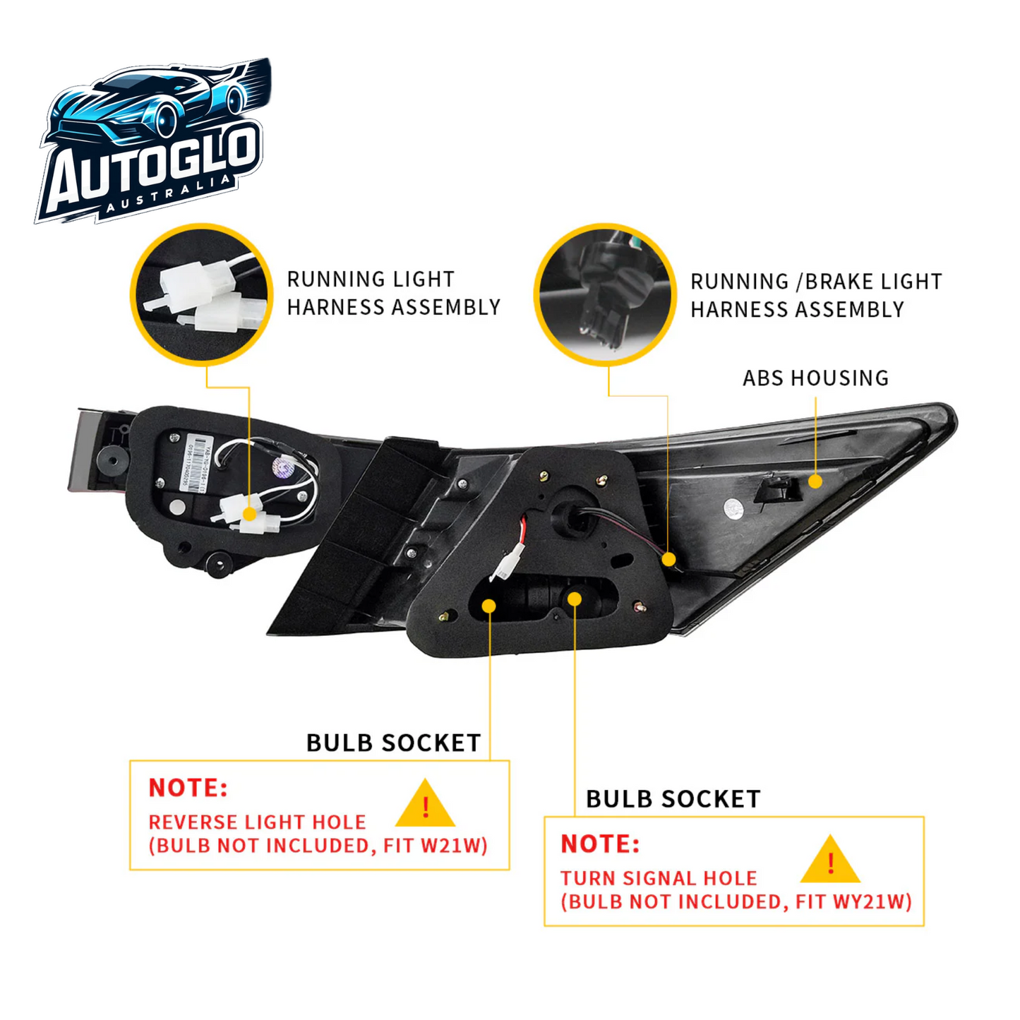 VLAND 4PCS LED Tail Lights For Honda Accord Inspire 8th Gen Sedan 2008-2013(Not For Coupe)