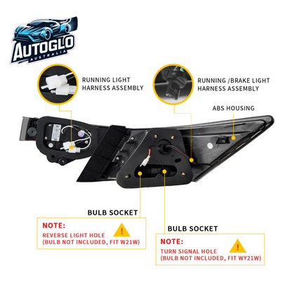 VLAND 4PCS LED Tail Lights For Honda Accord Inspire 8th Gen Sedan 2008-2013(Not For Coupe)