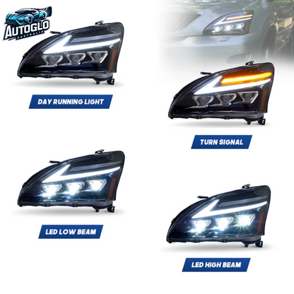 Autoglo Australia LED Headlights For Lexus RX330 RX350 RX400h 2003-2009 Start UP Animation High Quality Continuous Front lights