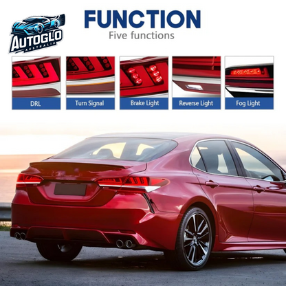 Autoglo Australia Taillights Fit/For Toyota Camry 2018-2024 With silver strip