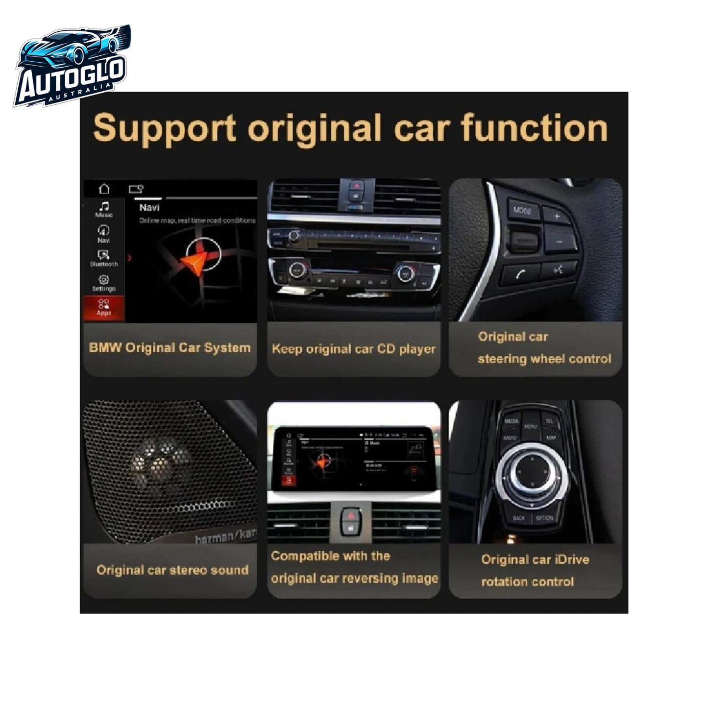 Autoglo Australia BMW X1 E84 12.3" XL FHD Carplay Android BT GPS 4G Auto Stereo (NBT)