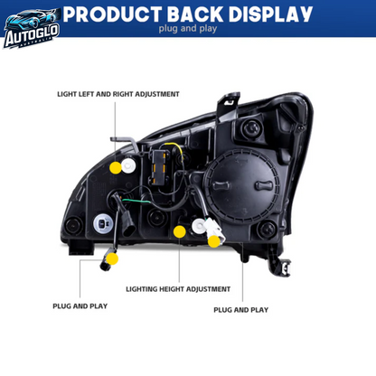 Autoglo Australia LED Headlights For Lexus RX330 RX350 RX400h 2003-2009 Start UP Animation High Quality Continuous Front lights