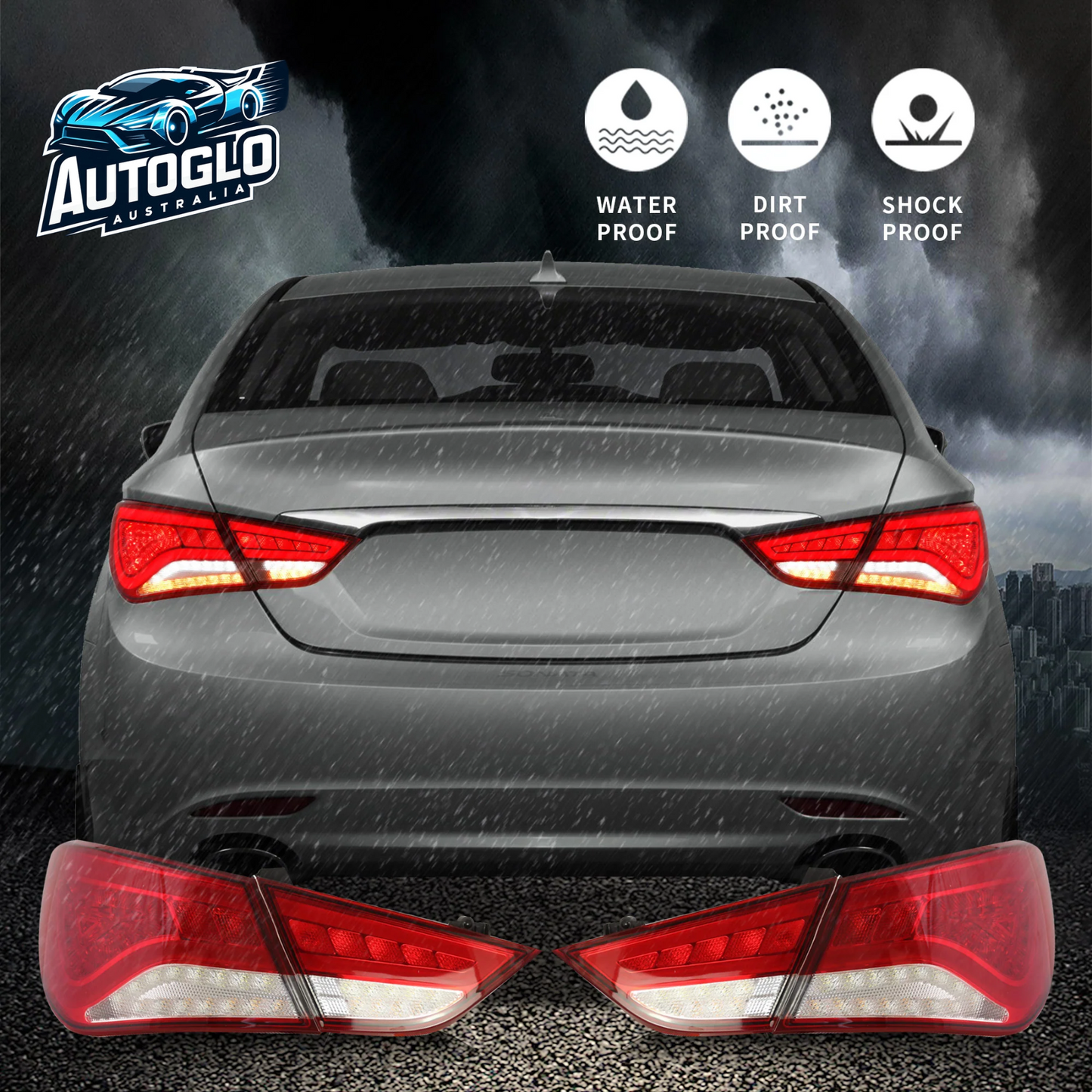 VLAND Full LED Tail Lights For Hyundai Sonata 6th Gen Sedan 2011-2014