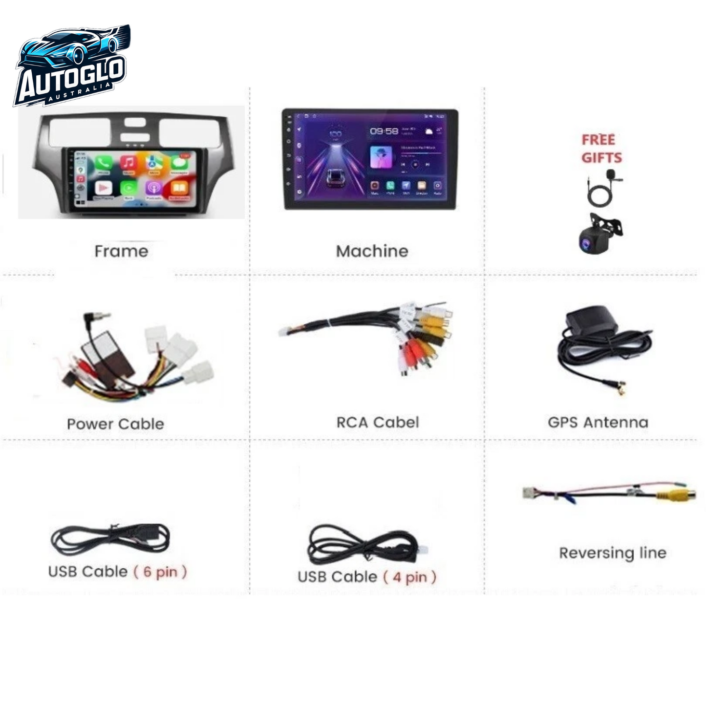 Autoglo Australia 9" (2GB+32G) Android Carplay BT GPS Stereo for Lexus ES300 ES330 (2001-06)