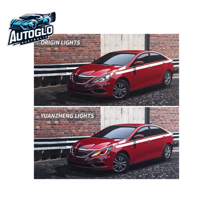 VLAND Dual Beam Sequential Headlights For Hyundai Sonata 2011-2014 ABS PMMA GLASS Material (Bulbs Not Included)