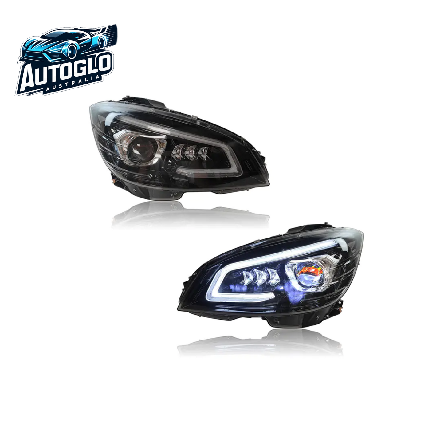 Autoglo Australia LED Headlights for 2007-2014 Mercedes Benz W204