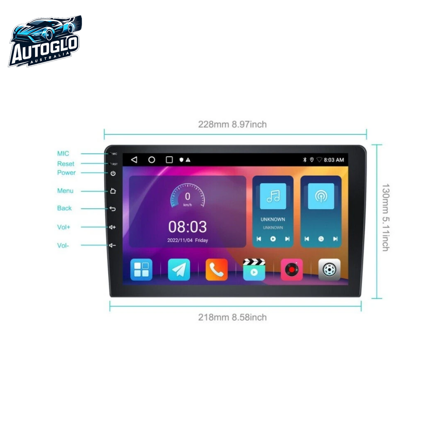 Autoglo Australia 9" Android Carplay BT GPS WiFi Stereo for NISSAN PATROL GU Y61 2GB+32G (2004-14)