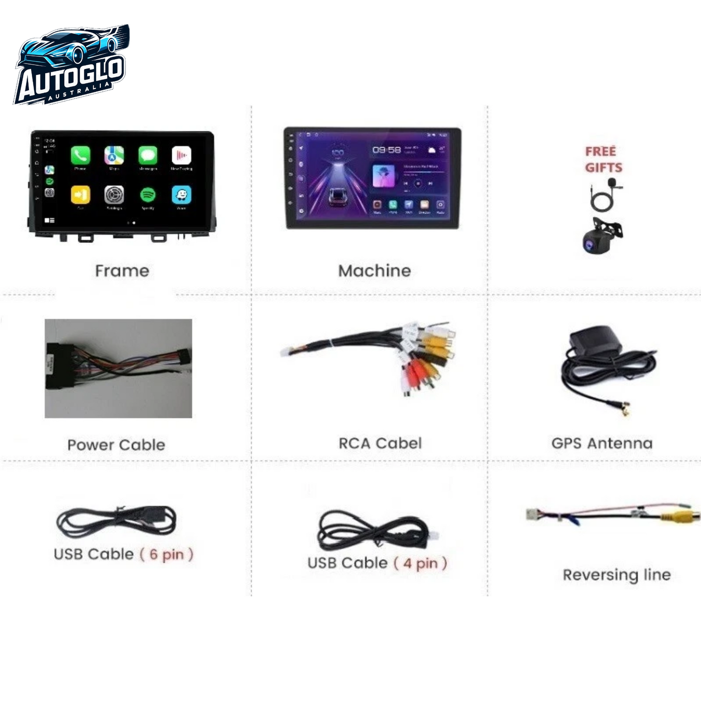 Autoglo Australia 9" (2GB+32G) Android Carplay BT GPS Stereo for KIA RIO (2018+)