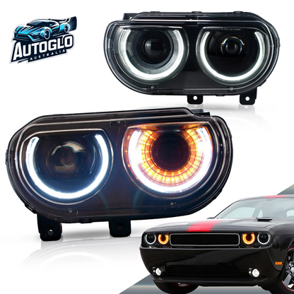 VLAND Dual Beam Projector Headlights For Dodge Challenger 2008-2014
