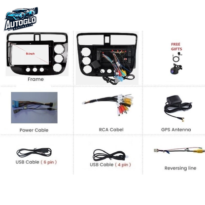 Autoglo Australia 9" (2GB+32G) Android Carplay BT GPS WiFi Stereo for HONDA CIVIC (2000-06)