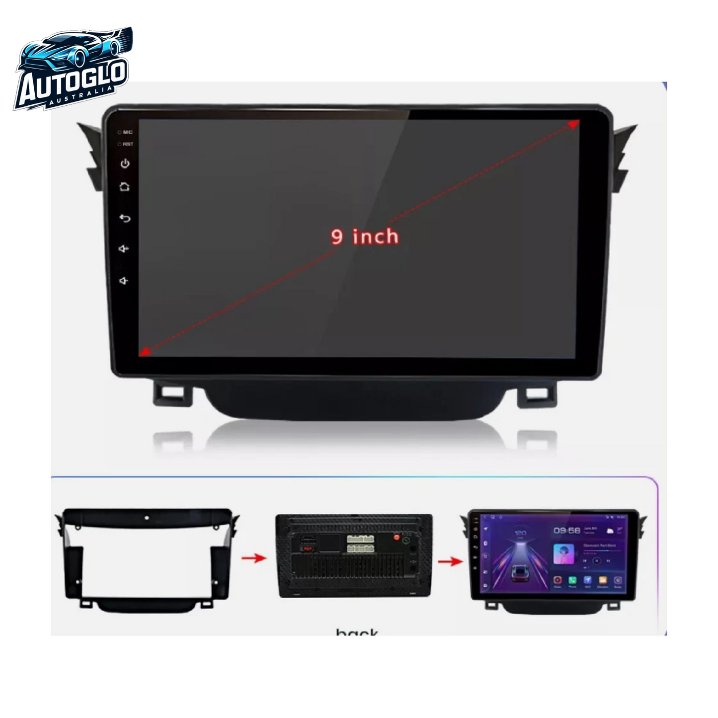 Autoglo Australia 9" Carplay Android GPS BT Stereo HD For Hyundai i30 GD (2012-2016) 2+32G