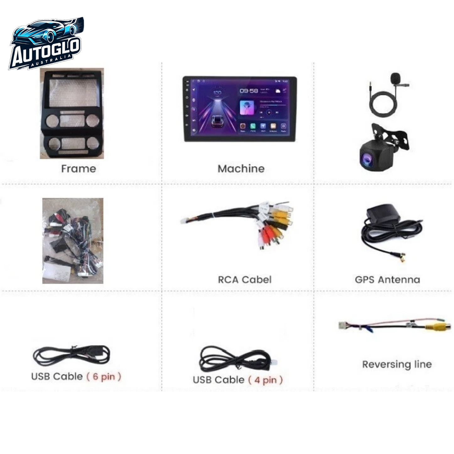 Autoglo Australia 9" Android Carplay Stereo for FORD 150 P415 RAPTOR 2GB+32G (2015-22)