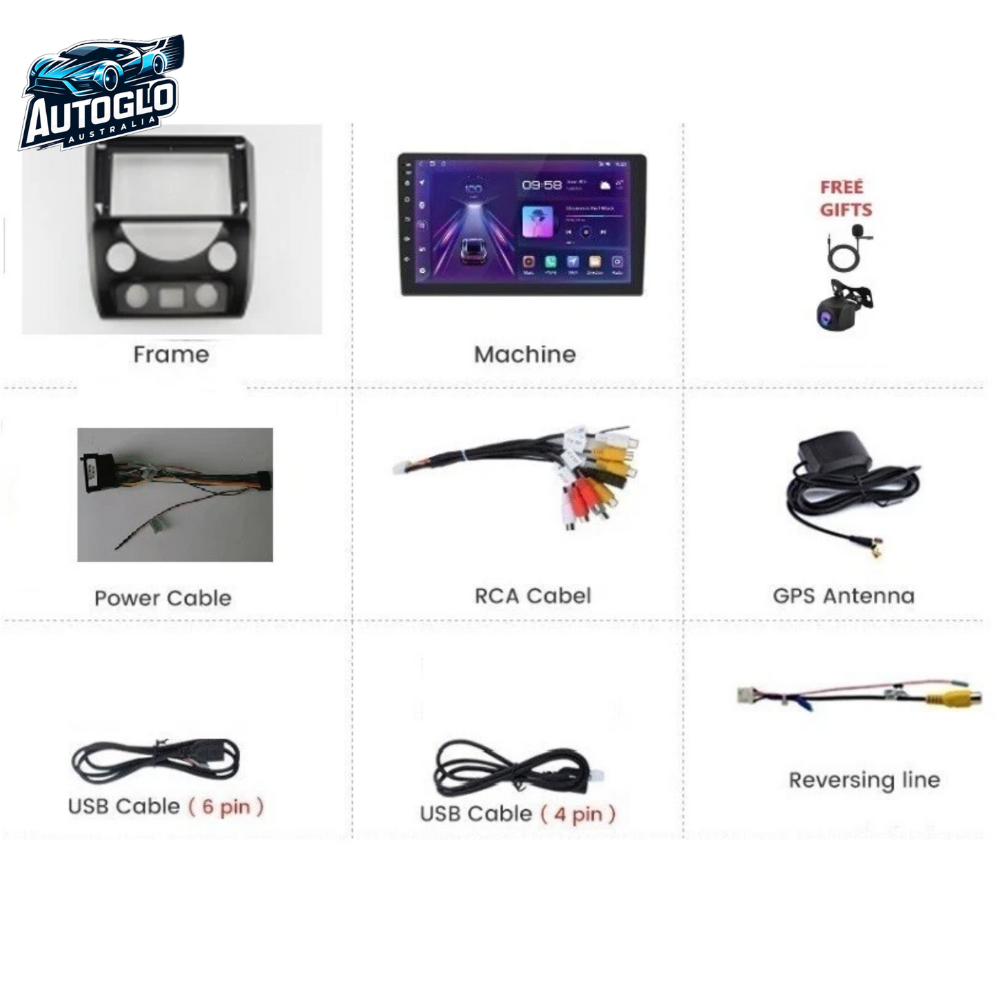 Autoglo Australia 9" Android Carplay BT GPS Stereo for SSANGYONG REXTON W 2GB+32G (2012-16)