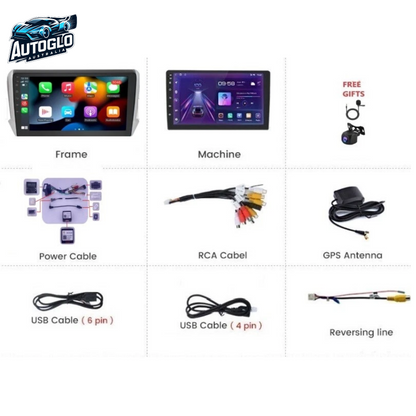 Autoglo Australia 10" (2+32GB) CarPlay Android 13.0 BT GPS WiFi Stereo For Peugeot 208 (2012 -16)