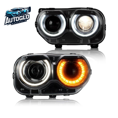 VLAND Dual Beam/RGB LED Headlights For Dodge Challenger 2015-2019