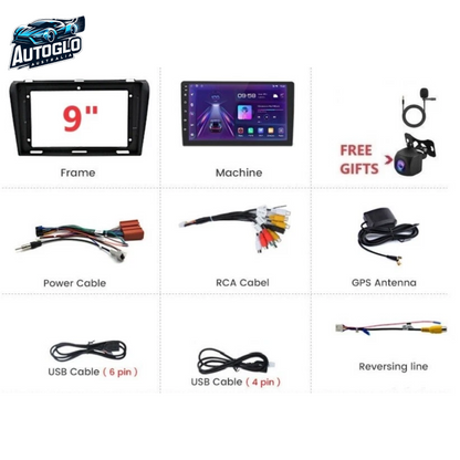 Autoglo Australia 9" CarPlay Android 13.0 BT GPS WiFi Stereo For MAZDA 3(2004 -09) 2GB+32GB
