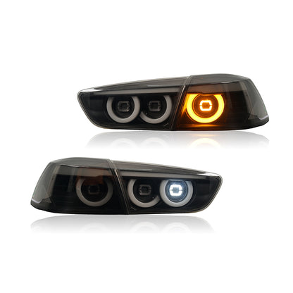 LED Smoked Tail Lights for Mitsubishi Lancer 08-17 EVO X Start Up Animation Rear Lights V3