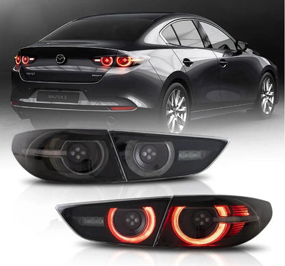VLAND LED TailLights Smoke Lens Rear Lamps For 2019 2020 2021 Mazda3 Axela Sedan