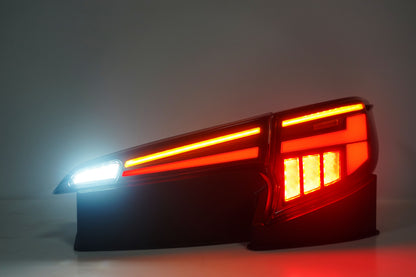 Autoglo Australia Smoked Led Tail Lights For Toyota Corolla Hatchback 2018-2024 With Start UP Animation