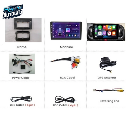 Autoglo Australia 10.1" Android Carplay GPS BT WiFi Stereo for FIAT 500 (2GB+32GB) 2010-15