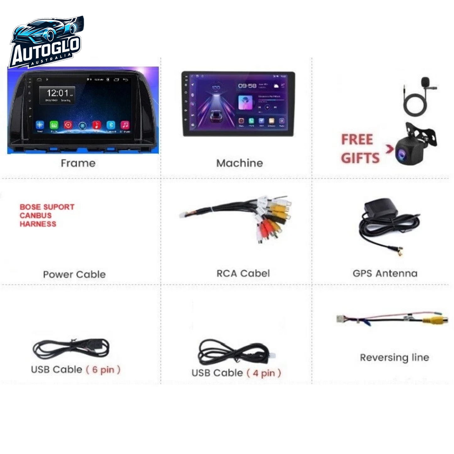 Autoglo Australia 10.1" Android Carplay BT GPS NAVI Stereo for MAZDA CX-5 (2012-16) 2GB+32GB