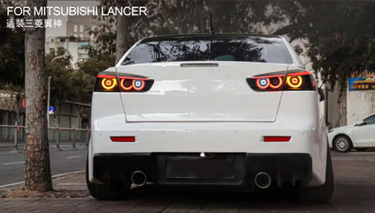 LED Smoked Tail Lights for Mitsubishi Lancer 08-17 EVO X Start Up Animation Rear Lights V3