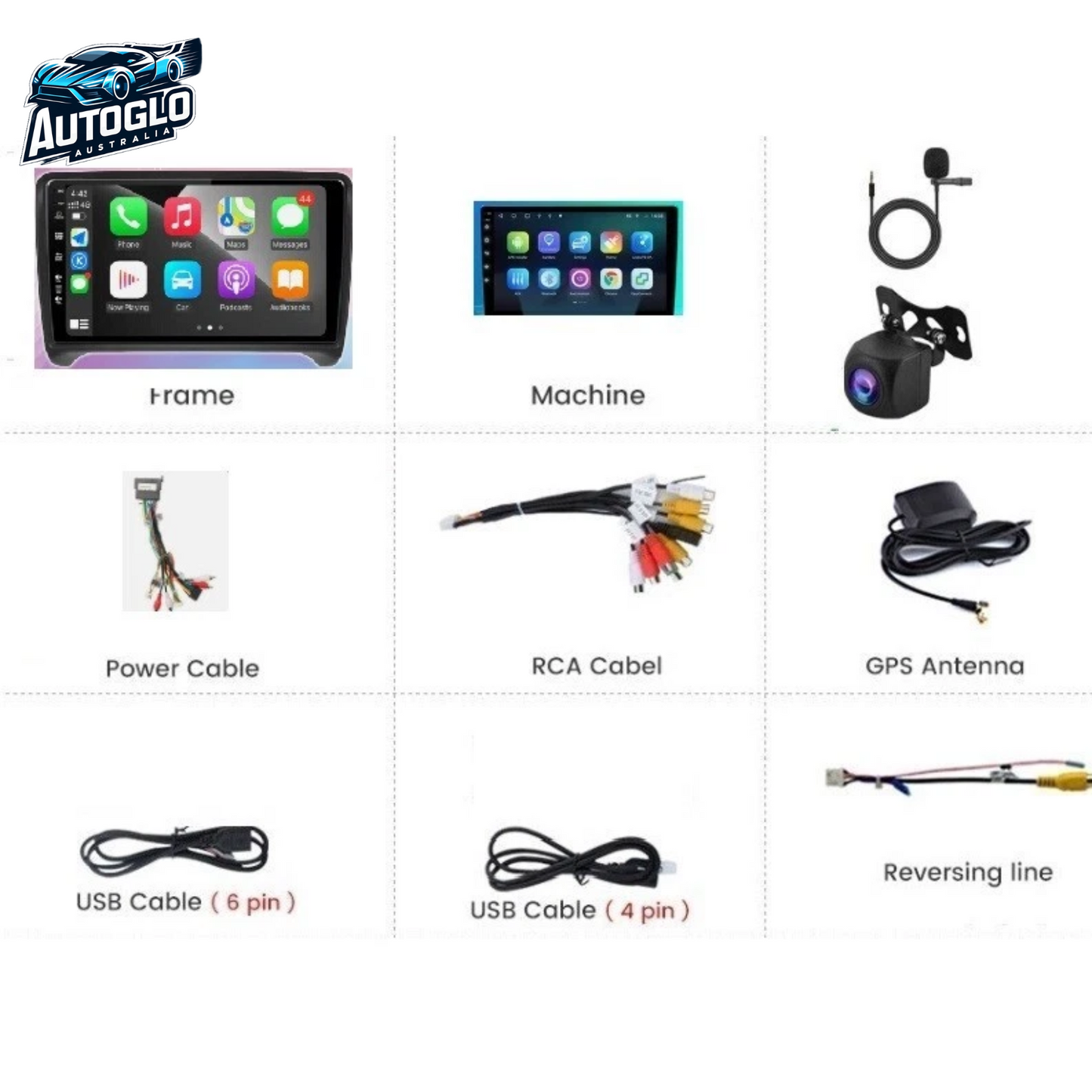 Autoglo Australia 9" (2+32G) Android 13 Carplay BT WiFi GPS Stereo for AUDI TT 8J MK2 (2006-14)