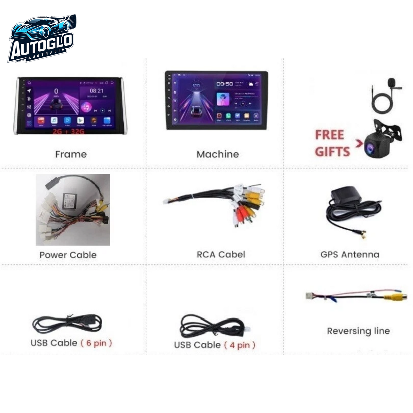 Autoglo Australia 10.1" Android 13 Carplay BT GPS Stereo for Toyota RAV4 2GB+32GB (2018-2020)