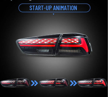 2Pcs LED Aftermarket Tail lights For 2008-2020 Mitsubishi Lancer EVO X Start-UP Animation - Autoglo Australia