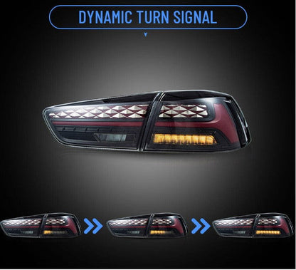 2Pcs LED Aftermarket Tail lights For 2008-2020 Mitsubishi Lancer EVO X Start-UP Animation - Autoglo Australia