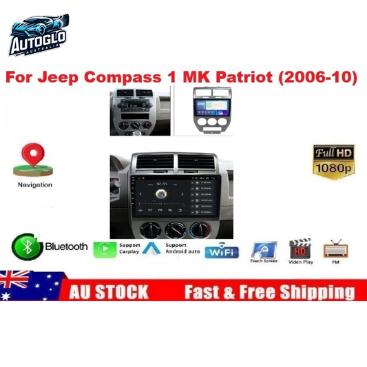 Autoglo Australia 9" Android Carplay Stereo for JEEP COMPASS PATRIOT 2006-10 (2GB+32GB)