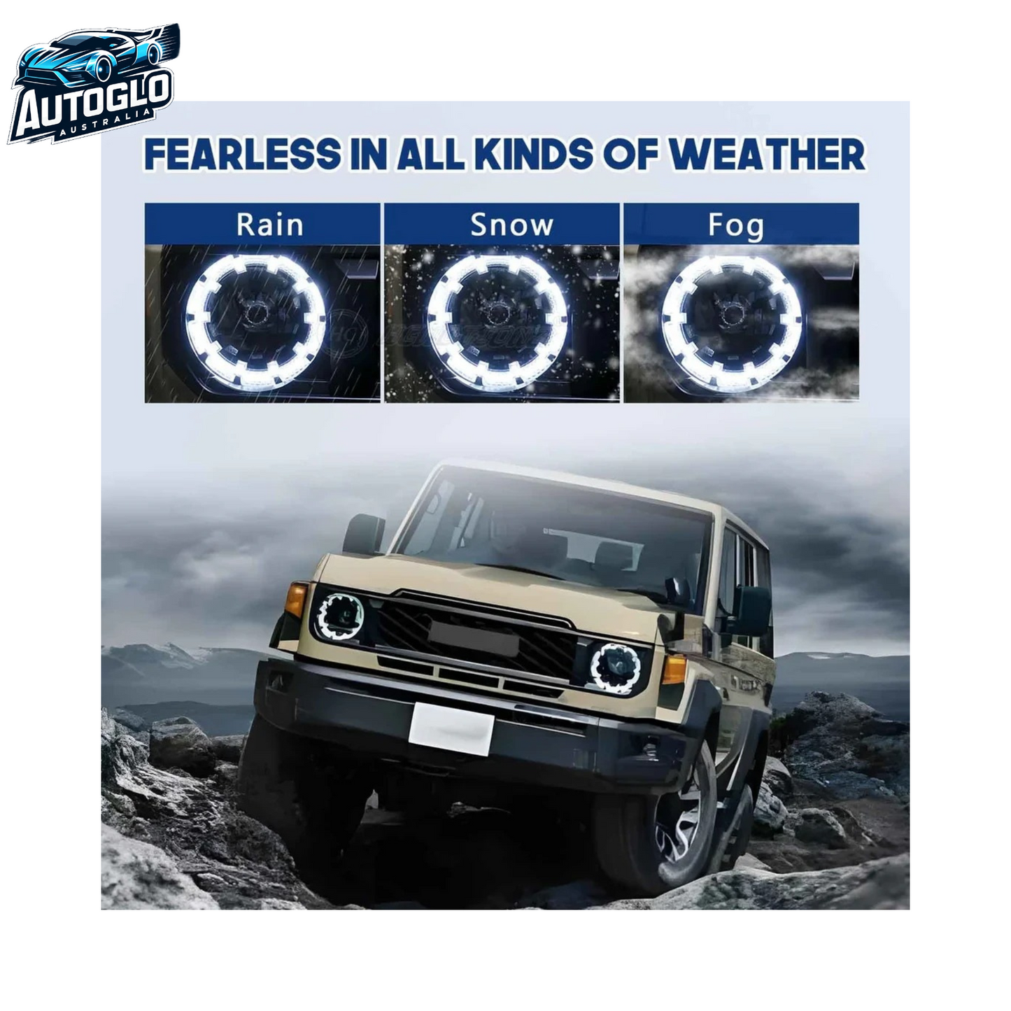 Autoglo Australia Toyota Land Cruiser LED Headlights AX (fourth facelift) 2023 2024 DRL Start UP Animation
