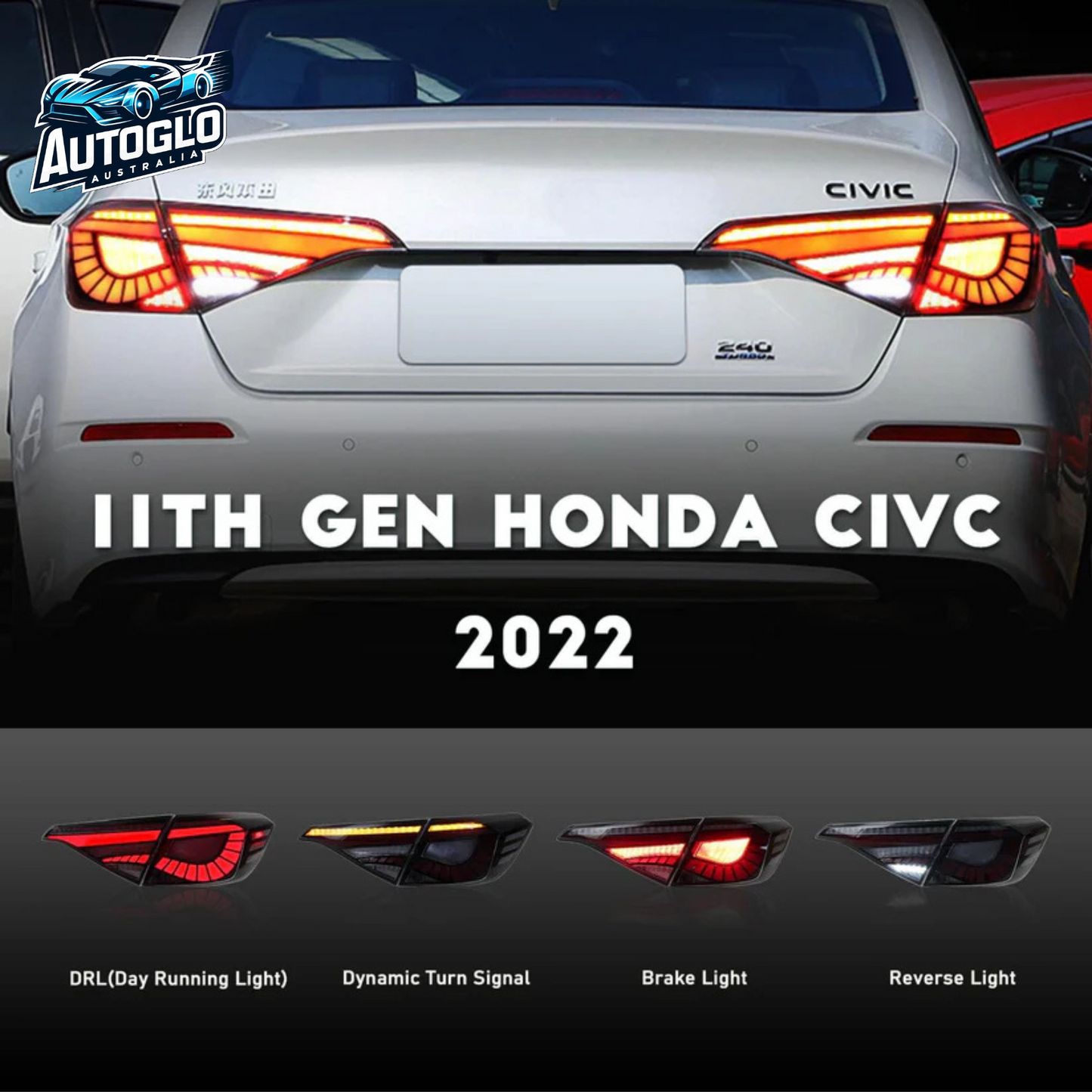 Autoglo Australia Honda Civic 2022/2023 Sedan Tail Lights