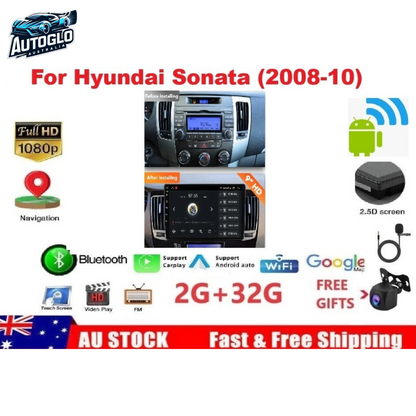 Autoglo Australia 9" (2GB+32G) Android Carplay BT GPS Stereo for HYUNDAI SONATA AUTO AC (2008-10)