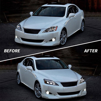 LED Projector Headlights For 2006-2013 Lexus IS250 IS350 ISF Dynamic Blue DRL