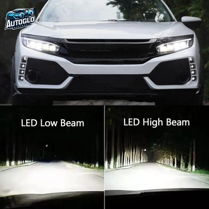 Autoglo Australia LED Headlights For Honda Civic 2016-2021 10th Gen Mustang Style DRL Start UP Animation