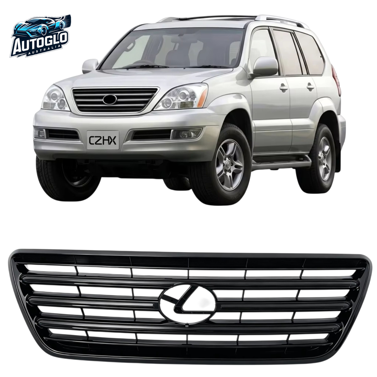 Autoglo Australia Lexus GX470 2003–2009 Glossy Black Front Bumper Grille