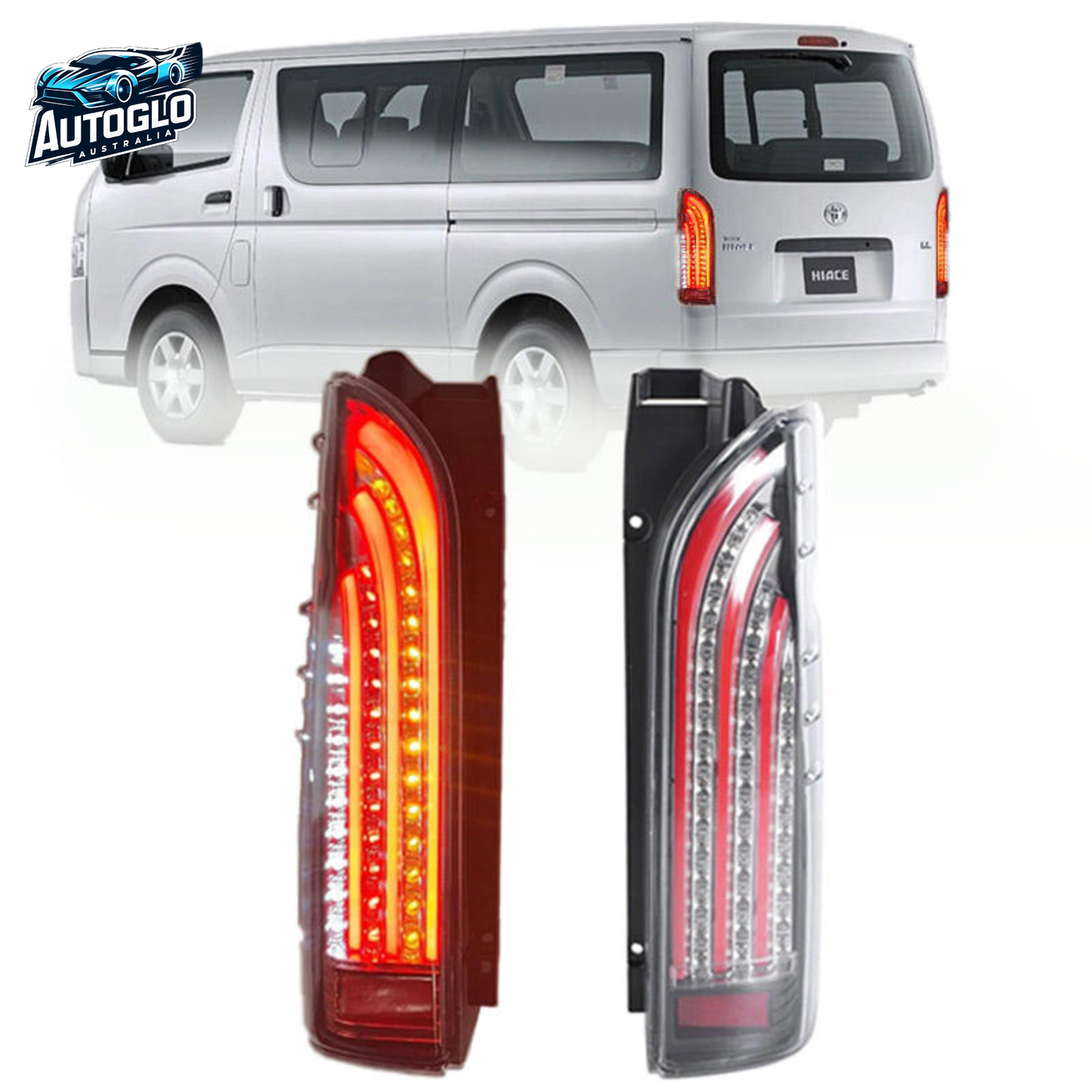 Autoglo Australia Toyota Hiace 2005–2018 LED Tail Lights Dynamic Turn Signal Assembly
