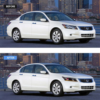 VLAND Demon Eyes LED Projector Headlights For 2008-2012 Honda Accord Sedan