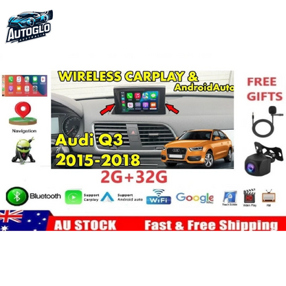 Autoglo Australia 9" Android Carplay BT GPS WiFi Stereo for Audi Q3 8U - 1 SD CARD (2015-18)