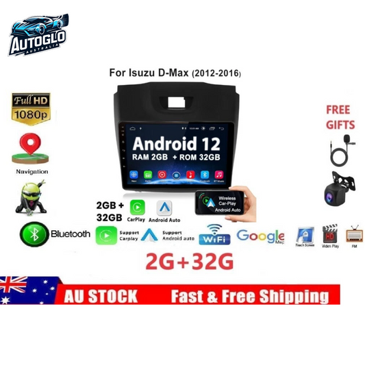 Autoglo Australia For 9" (2G+32G) CARPLAY Stereo For Isuzu D-Max 2012-20/Holden Colorado 2 (2012-16)