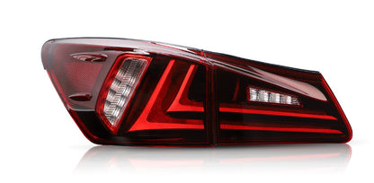 LED Tail Lights Assembly Red Lens Rear Lamp For 2006-2013 Lexus IS250 IS350 ISF
