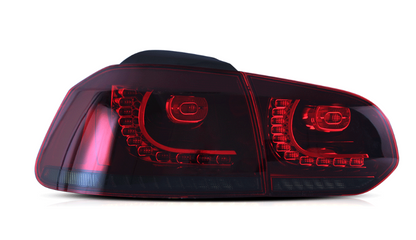 VLAND RED SMOKE LED Tail Lights for 2008-2014 VW GOLF 6 MK6 GTI 2012-2013 Golf R