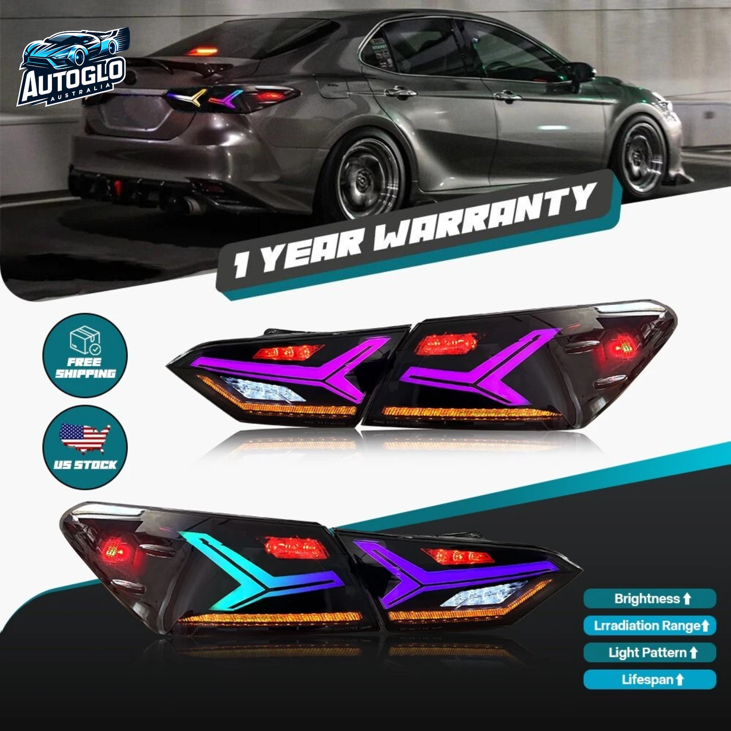 Autoglo Australia Toyota Camry 8th Generation 2018–2022 RGB Taillights