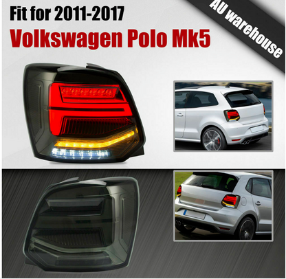 VLAND Smoked LED Tail Lights For 2011-2017 VW Polo Mk5 W/Sequential Turn Signals
