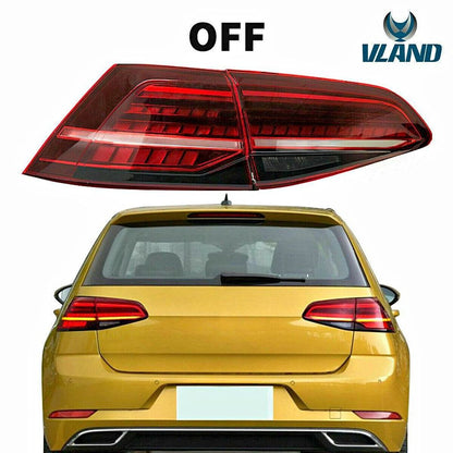 2pcs VLAND LED Tail lights Fit Volkswagen Golf 7 MK7 13-19 rear Lamps - Autoglo Australia