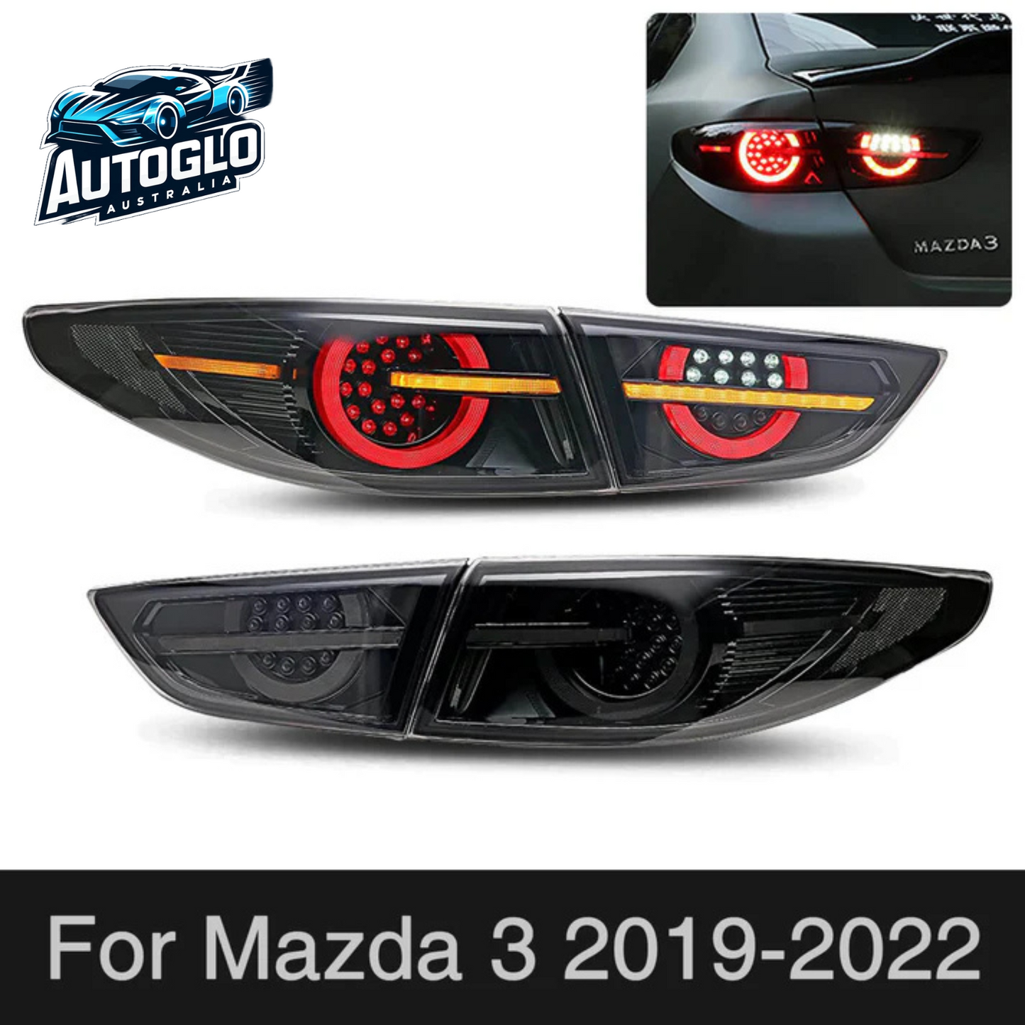 Autoglo Australia Tail Lights for Mazda 3 2019-2022