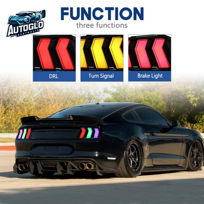 Autoglo Australia LED Tail Lights for Ford Mustang 2015-2023 DRL Animation 6 Kinds Mode Of Turn Signal Rear Lamp Plug And Play